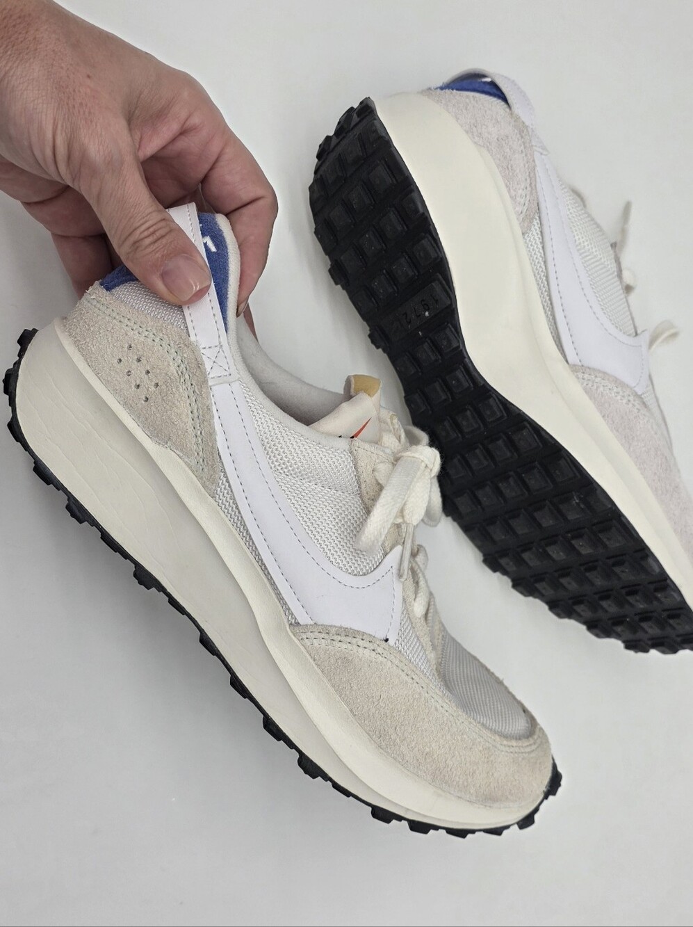 Nike Cream & White Retro Runner with Black Outsole